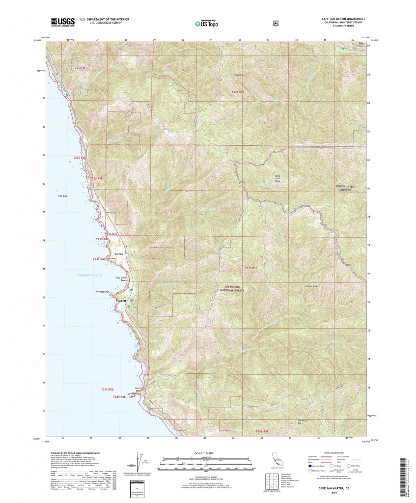 Mytopo Cape San Martin, California Usgs Quad Topo Map - San Martin California Map