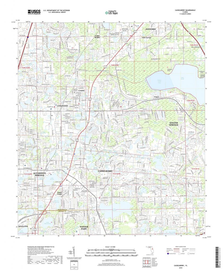 Mytopo Casselberry, Florida Usgs Quad Topo Map - Casselberry Florida ...