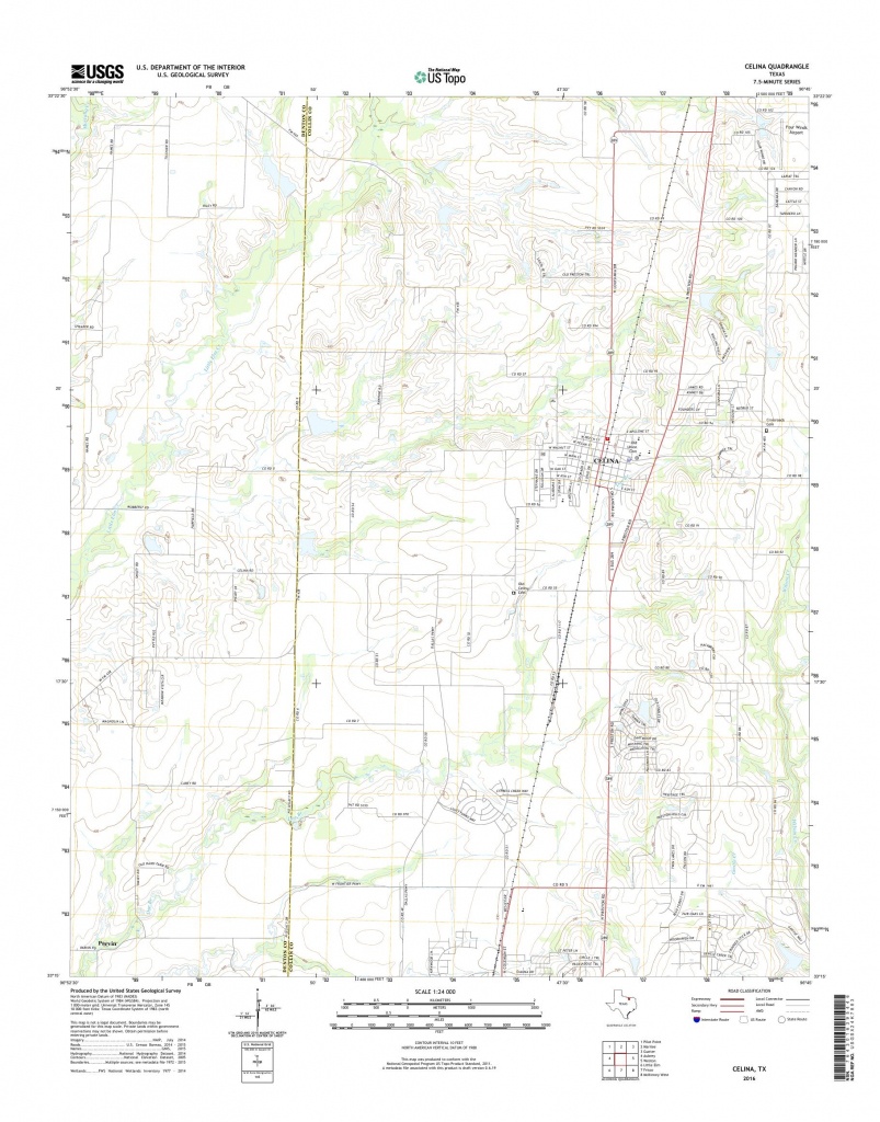 Mytopo Celina, Texas Usgs Quad Topo Map - Celina Texas Map