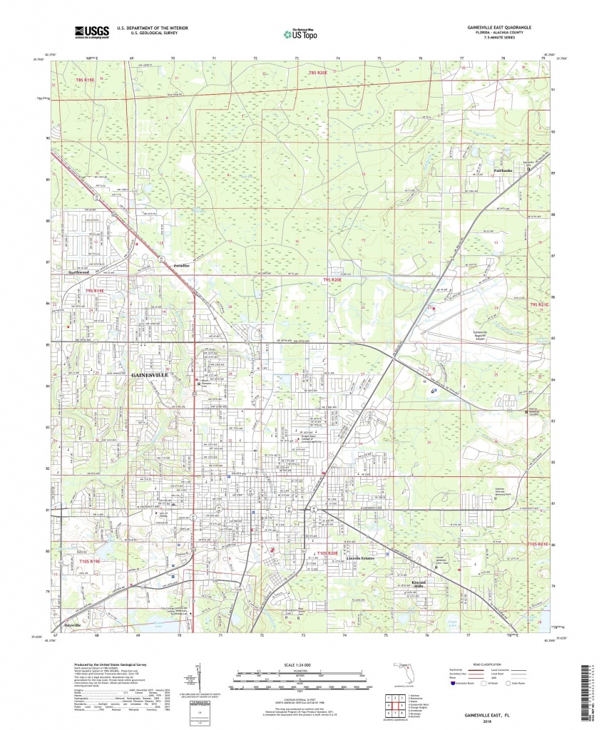 Mytopo Gainesville East, Florida Usgs Quad Topo Map - Where Is Gainesville Florida On The Map