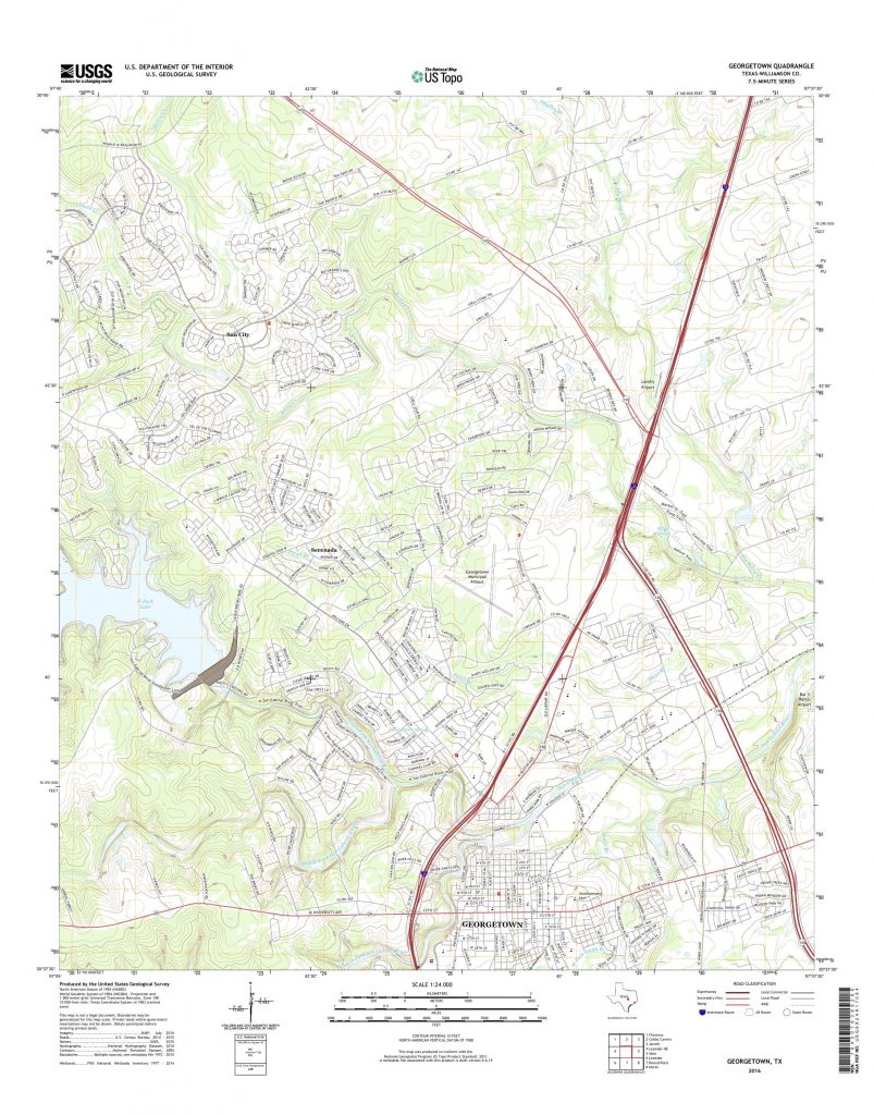 Mytopo Georgetown, Texas Usgs Quad Topo Map - Georgetown Texas Map ...