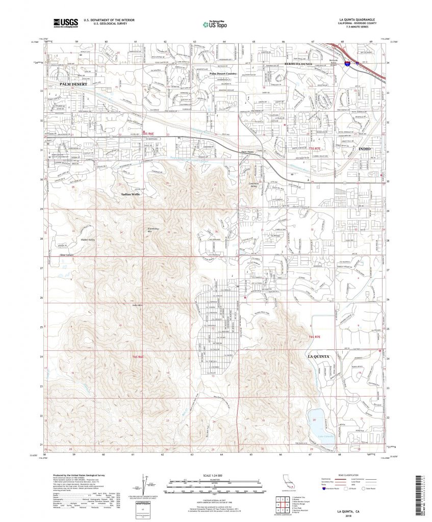 Mytopo La Quinta, California Usgs Quad Topo Map La Quinta California