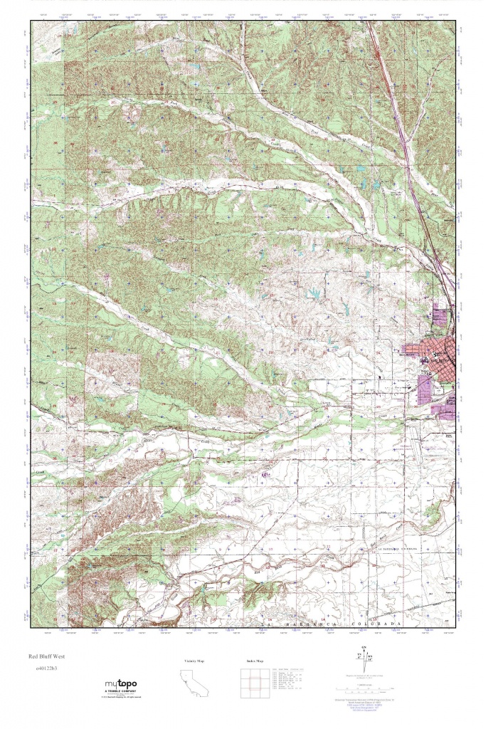 Mytopo Red Bluff West, California Usgs Quad Topo Map - Red Bluff California Map