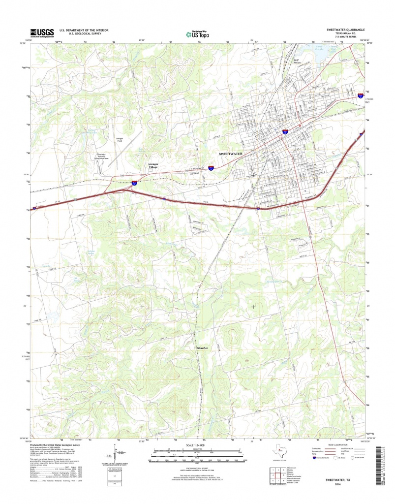 Mytopo Sweetwater, Texas Usgs Quad Topo Map - Sweetwater Texas Map