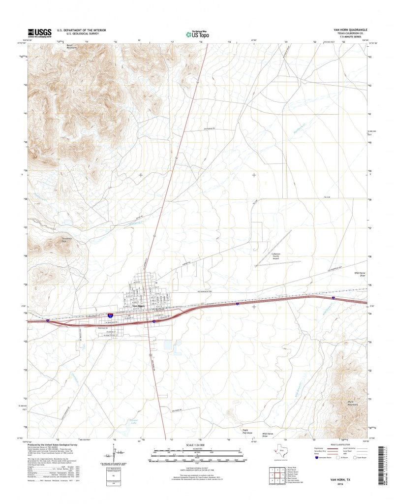 Mytopo Van Horn, Texas Usgs Quad Topo Map - Van Horn Texas Map