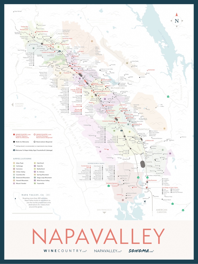 Napa Valley Wine Country Maps - Napavalley - Napa Winery Map Printable