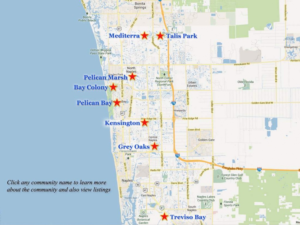 Naples-Golf-Communities-Map - Pelican Bay Florida Map