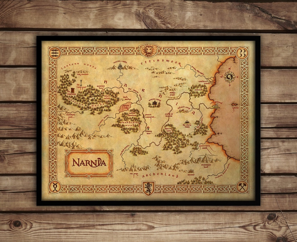 Narnia Map - Narnia Art Print - C S Lewis Fantasy Map - &amp;#039;narnia Poster -  Chronicles Of Narnia Nursery Decor - Wall Art - Printable Map Of Narnia