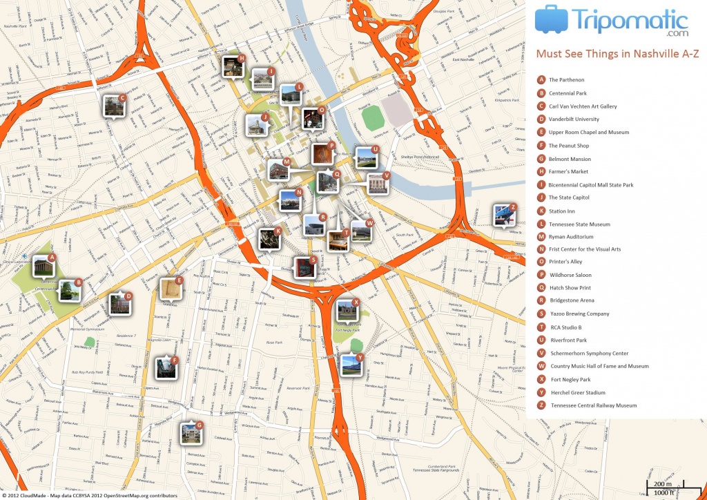 Nashville Printable Tourist Map | Free Tourist Maps ✈ | Nashville - Printable Map Of Nashville Tn
