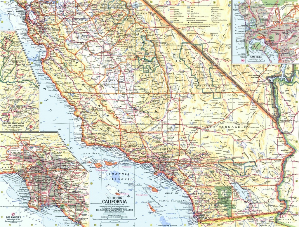 National Geographic Southern California Map 1966 - Maps - Map Of Southern California