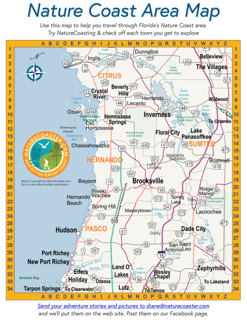 Nature Coast Area Map : Naturecoaster - Florida Coast Map