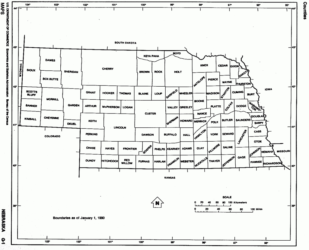 Nebraska Free Map - Printable Map Of Nebraska