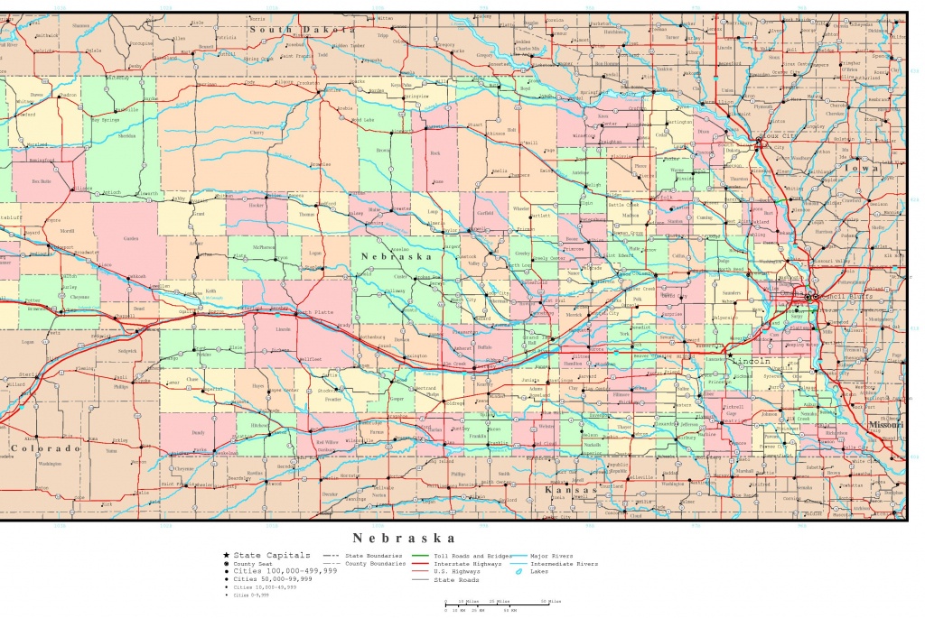 Nebraska Printable Map - Printable Road Map Of Nebraska