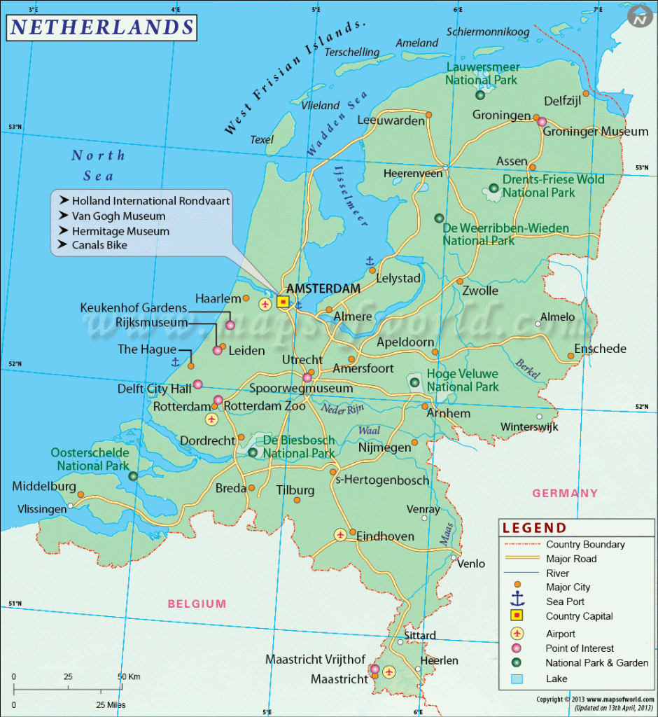 Netherlands Map - Printable Map Of Holland