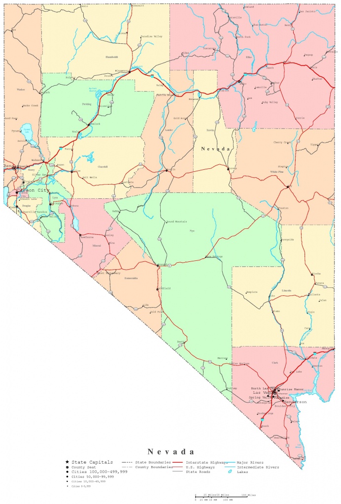 Nevada Printable Map - Printable Map Of Nevada