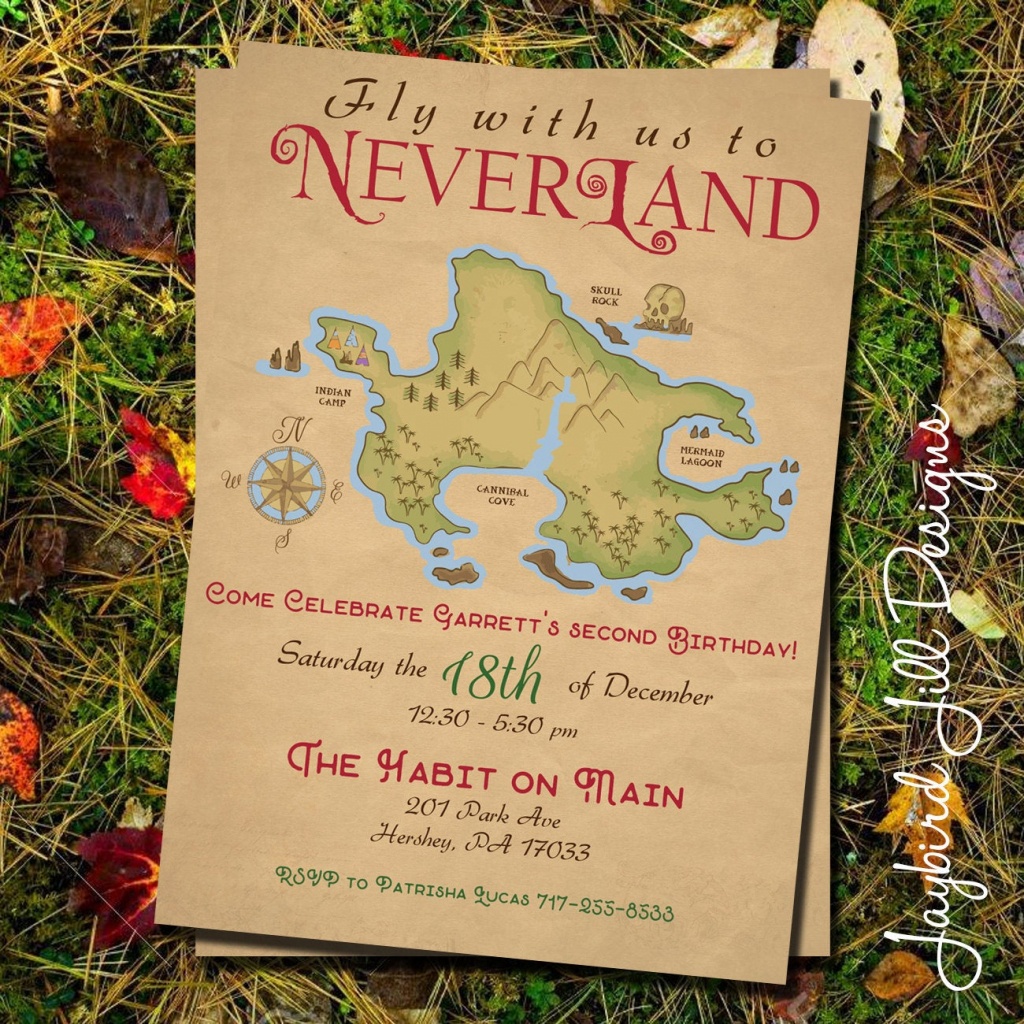 Neverland Birthday Party Invitation / Peter Pan Party / | Etsy - Printable Neverland Map
