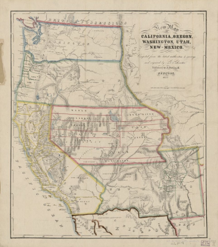 New Map Of California, Oregon, Washington, Utah And New Mexico - California Oregon Washington Map