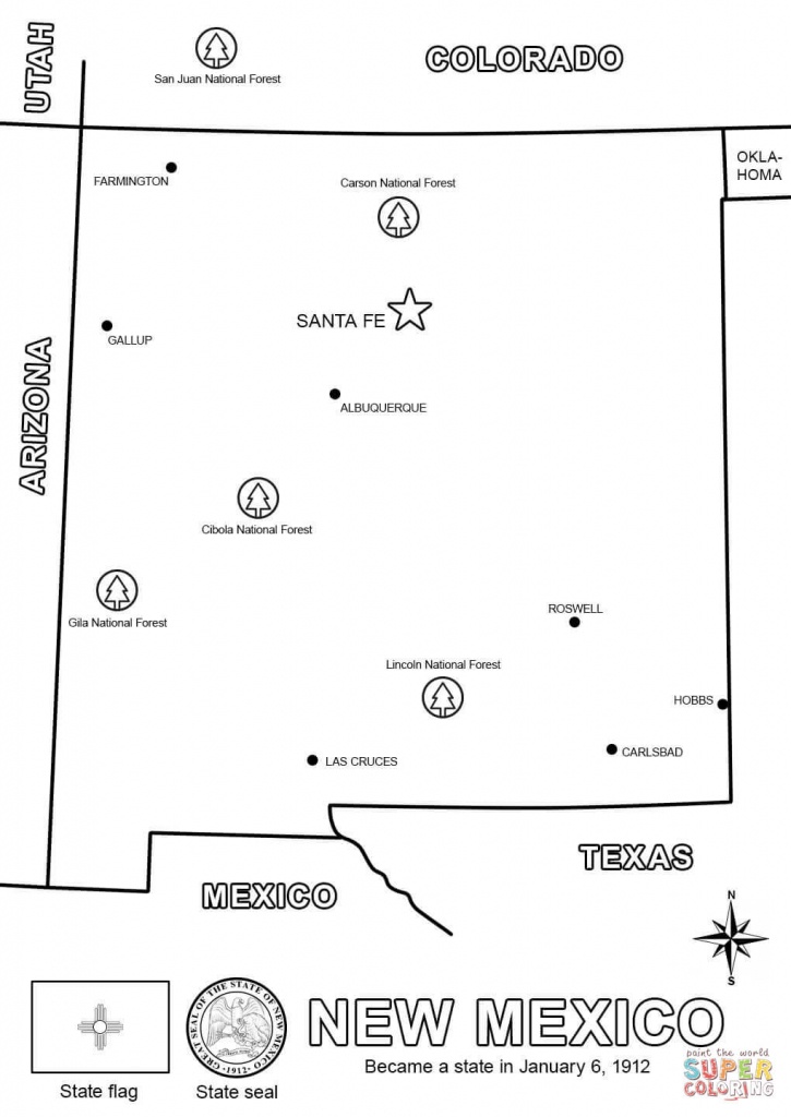 New Mexico Map Coloring Page | Free Printable Coloring Pages - New Mexico State Map Printable