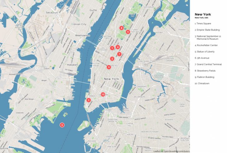 Printable Tourist Map Of Manhattan
