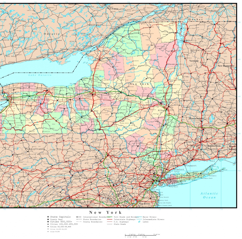 New York Political Map - Printable Map Of New York State