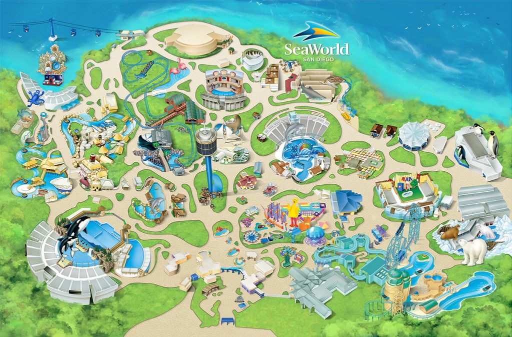 Nice Design Ideas Sea World Map Theme Park Attractions Seaworld San ...