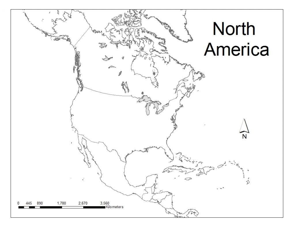 North America Map Quiz In Blank Of And South Roundtripticket Me A - Blank Map Of North America Printable