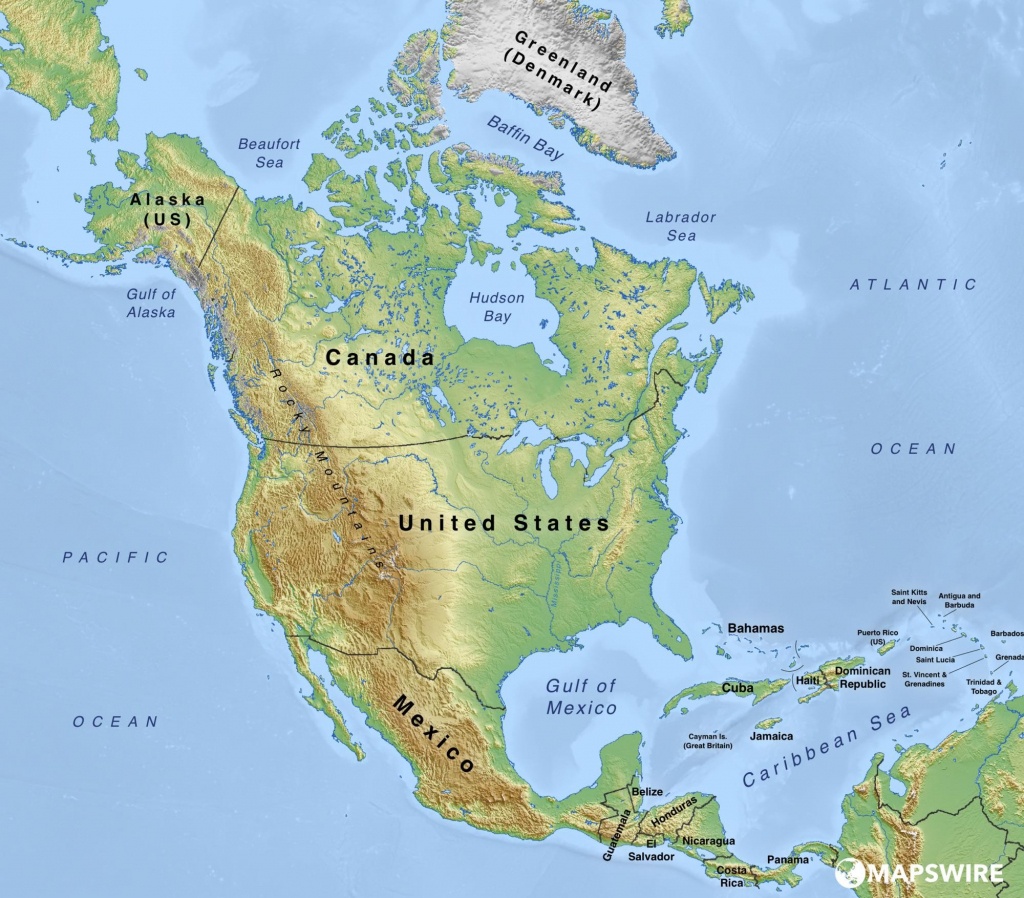 North America Physical Map Large Of 4 - World Wide Maps - Printable Physical Map Of North America