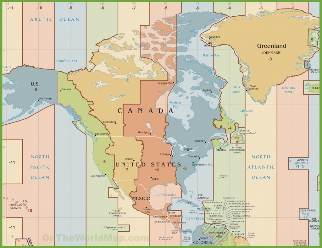 North America Time Zone Map - Printable North America Time Zone Map