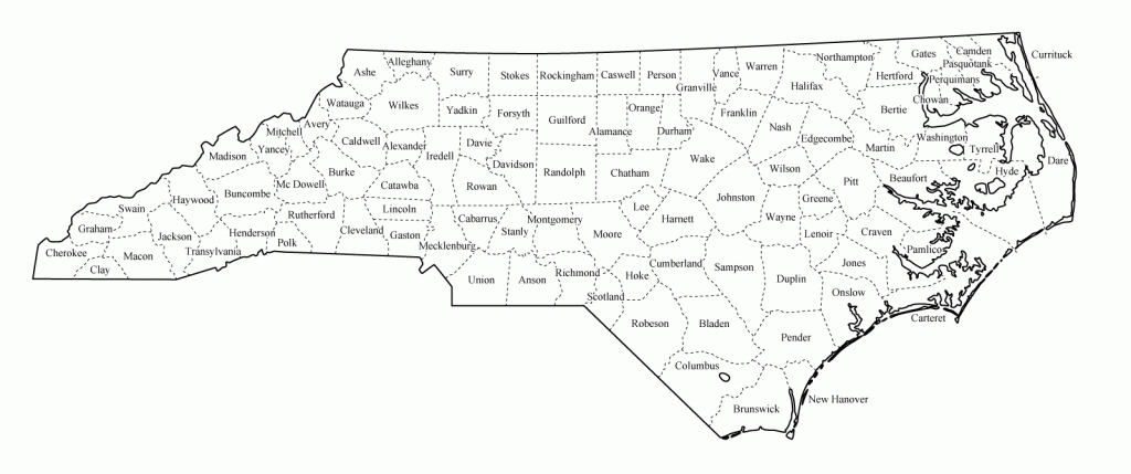 North Carolina County Map Printable And Travel Information - Printable Nc County Map