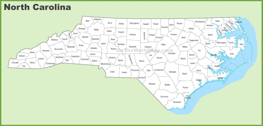 North Carolina County Map - Printable Nc County Map