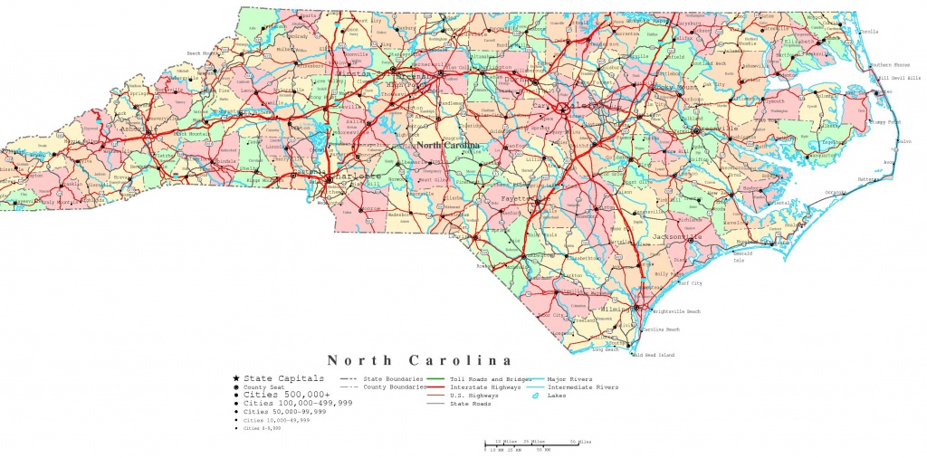 North Carolina Printable Map - Printable Nc County Map
