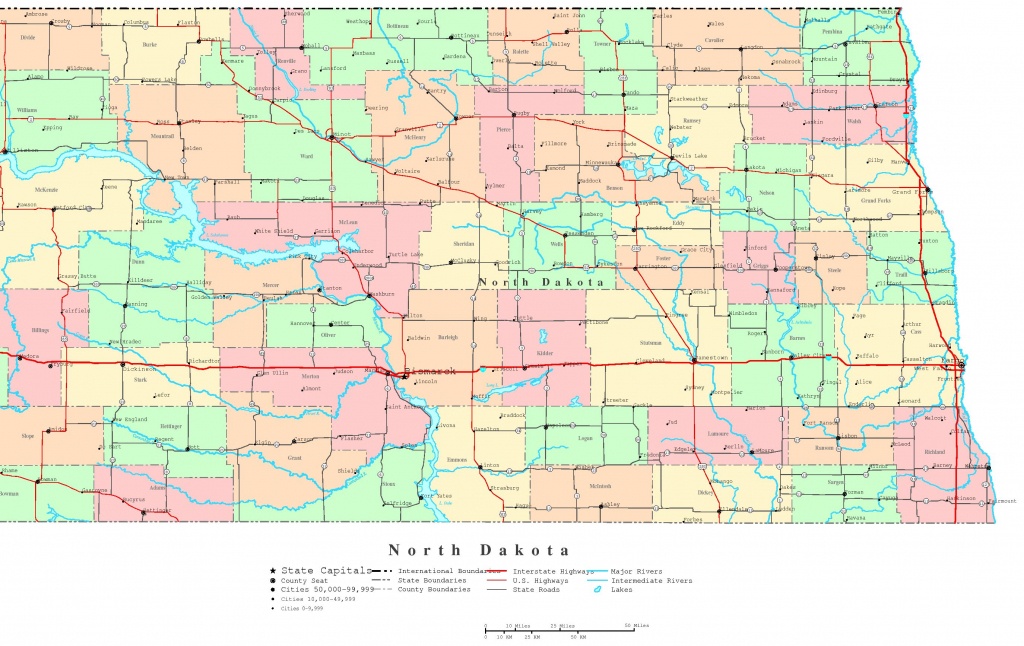 North Dakota Printable Map - Printable Map Of North Dakota