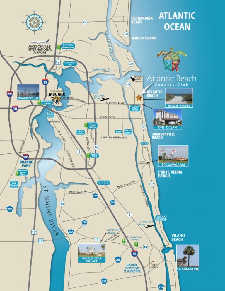 North Florida Map - Atlantic Beach Country Club | Jacksonville - Orange ...