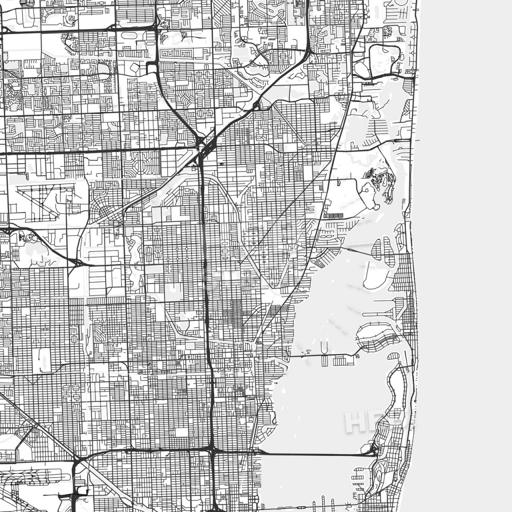 North Miami, Florida - Area Map - Light | Hebstreits Sketches - Map Of Miami Florida And Surrounding Areas