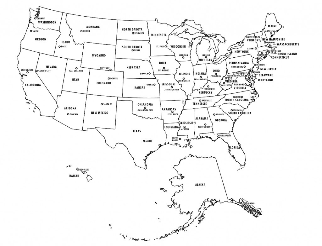 Northeast Us Map With Capitals Blank Of The United States Ripping - Printable Usa Map With Capitals
