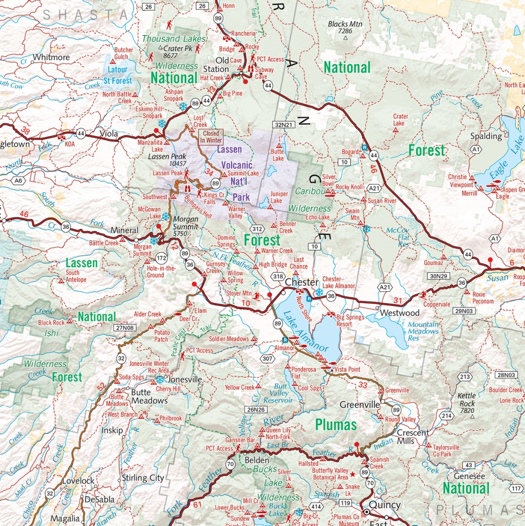 Northern California Recreation Wall Map — Benchmark Maps - Northern California Wall Map