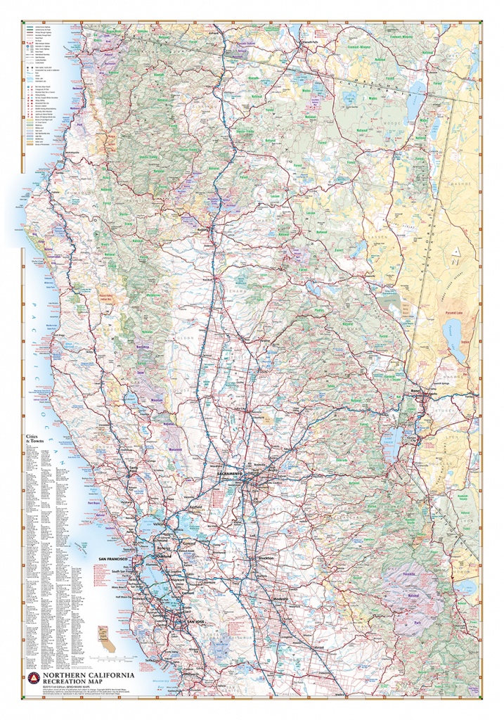 Northern California Recreation Wall Map — Benchmark Maps - Northern California Wall Map