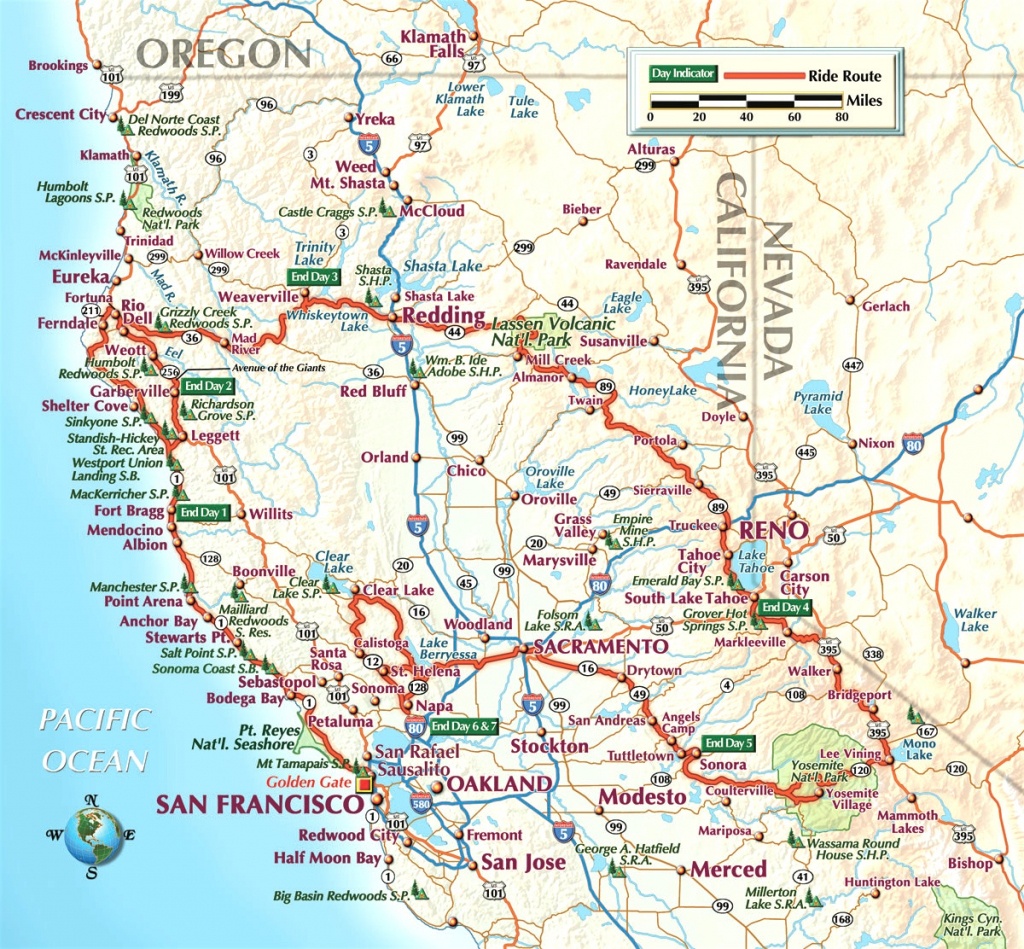 Northern California Road Map And Travel Information | Download Free - Detailed Map Of Northern California