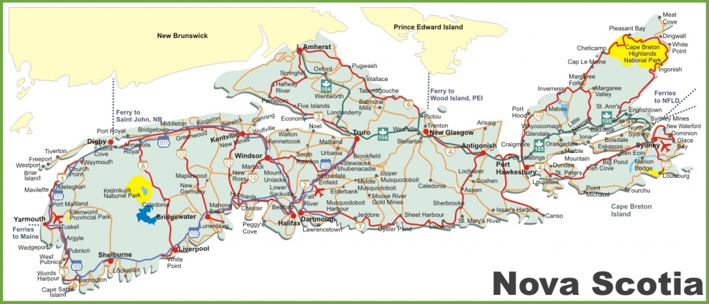 Nova Scotia Road Map - Printable Map Of Nova Scotia Canada