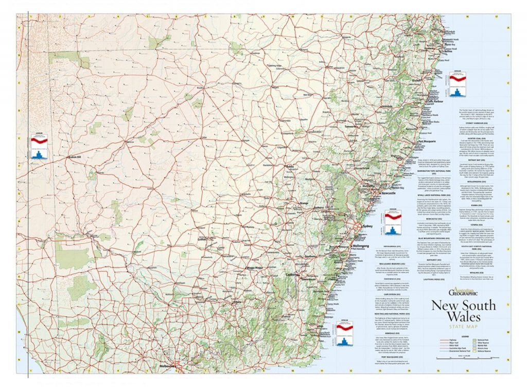 Nsw Map Poster Australian Geographic Printable Map Of Nsw 1024x762 