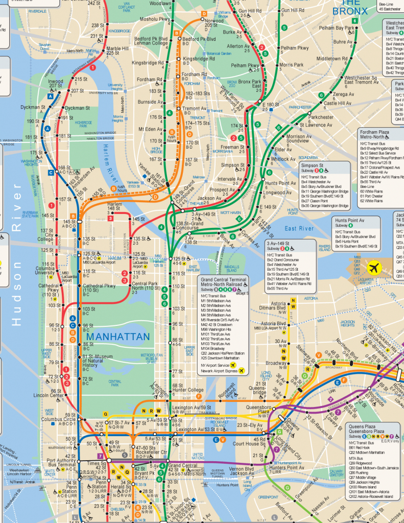 Nyc Subway Map Hi Res - Manhattan Subway Map Printable