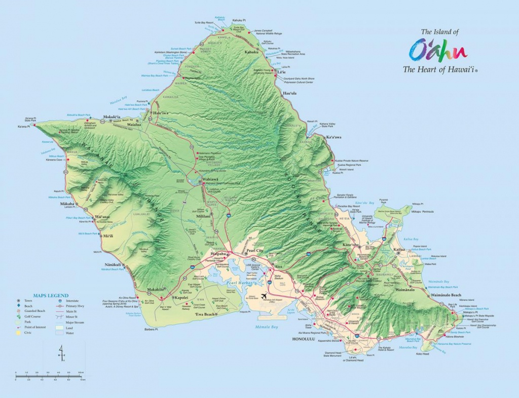 Oahu Maps | Go Hawaii - Printable Map Of Oahu Attractions