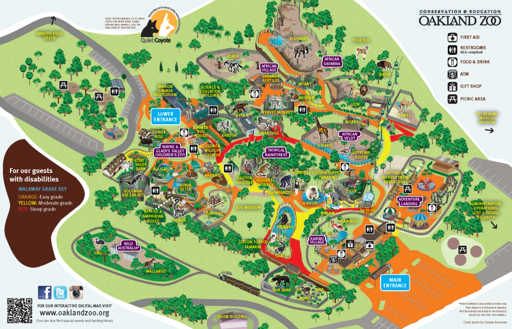 Oakland Zoo Map Showing Grade For Guest With Disabilities (Or Tired - Oakland Zoo California Trail Map