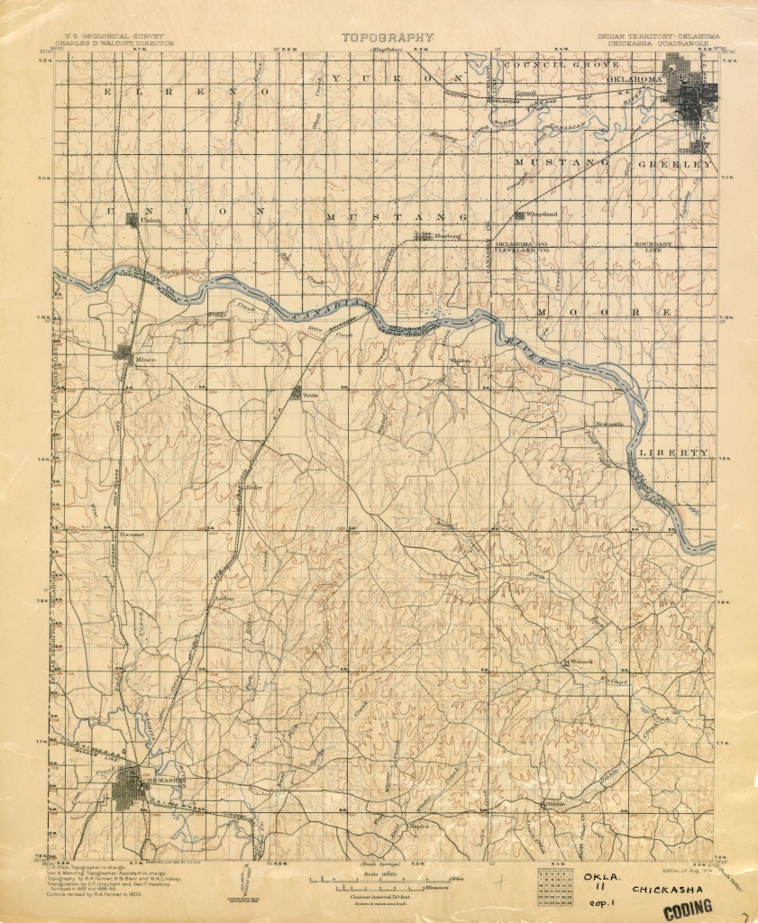 Oklahoma Historical Topographic Maps - Perry-Castañeda Map - Printable Map Of Norman Ok