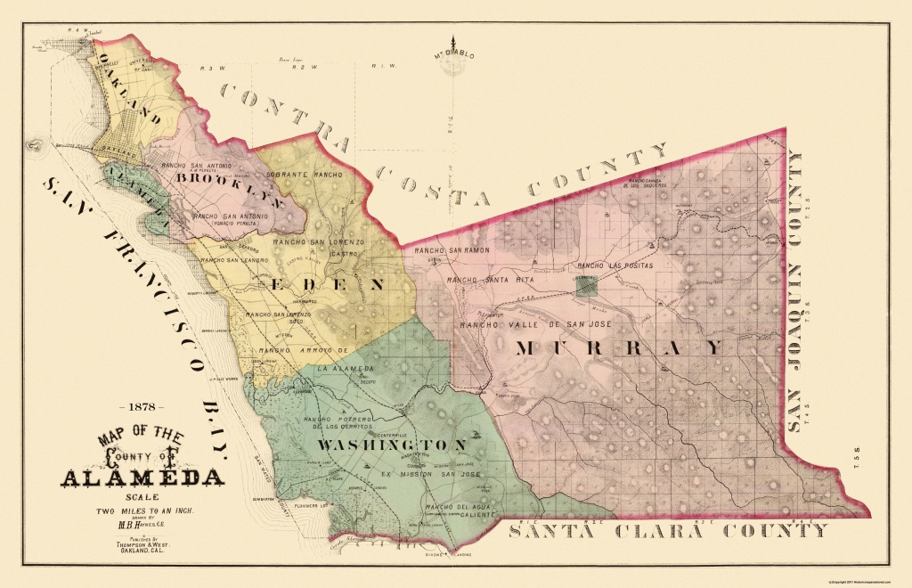 Old County Map - Alameda California Landowner - 1878 - California Map Old