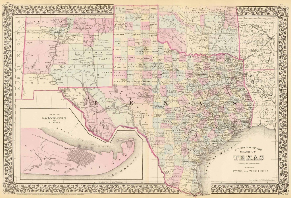 Old Historical City, County And State Maps Of Texas - Vintage Texas Maps For Sale