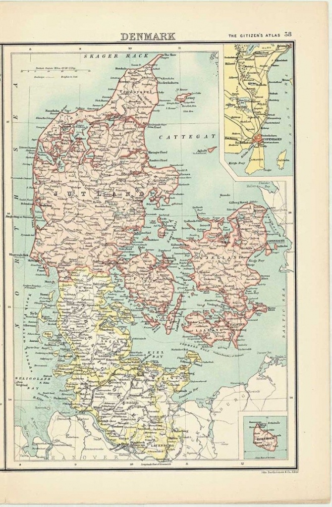 Old Map Of Denmark | Denmark Maps | Map, Denmark Map, Old Maps - Printable Map Of Denmark