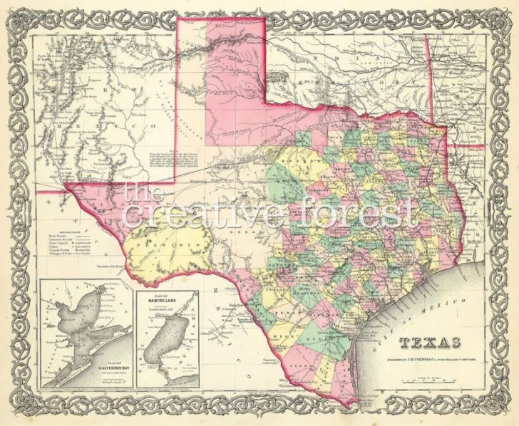 Old Texas Maps Prints