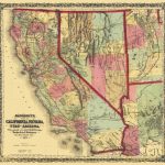Old State Map   California, Nevada, Utah, Arizona 1873   California Nevada Map