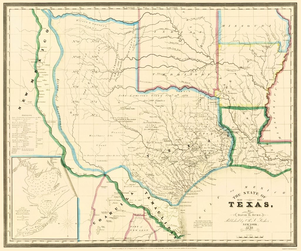 Old State Map - Texas - Burr 1846 - Texas Map 1846 - Printable Maps